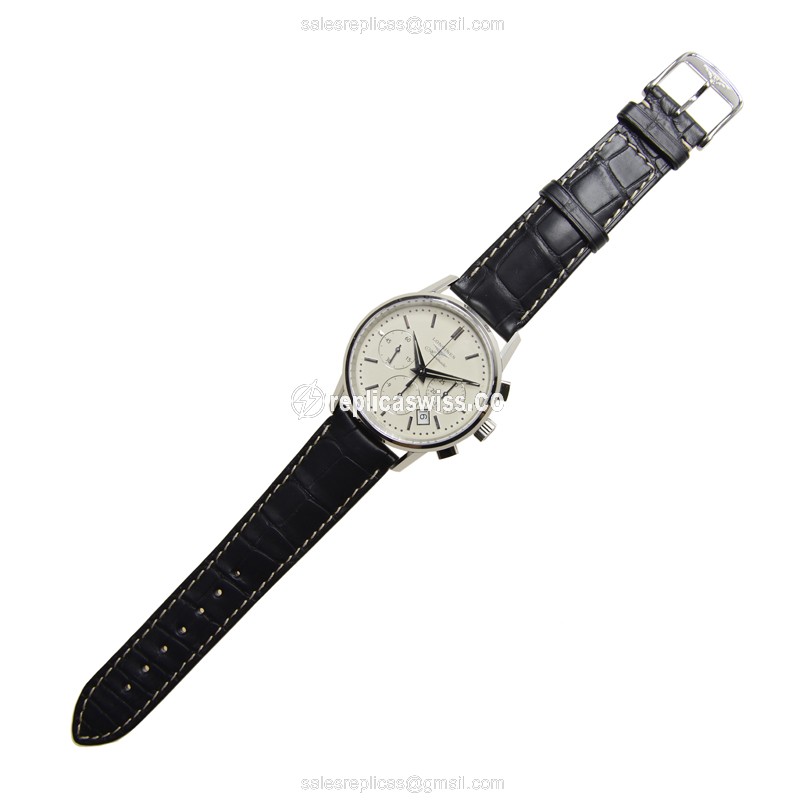 Longines Heritage Replica - Automatic - Stainless Steel - Silver Dial, Black Alligator Strap - View 2