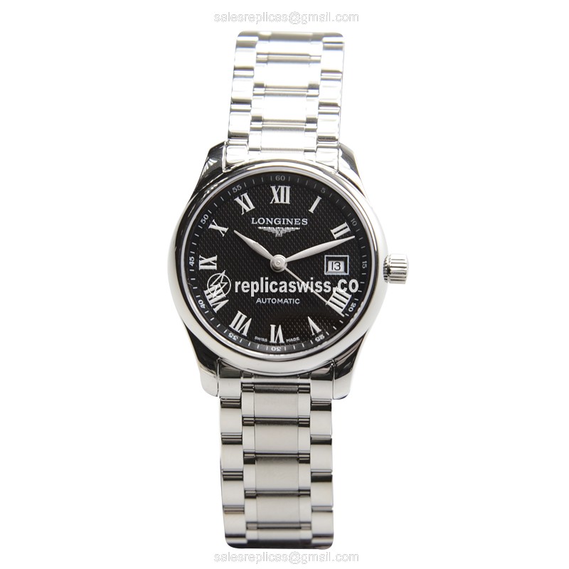 Longines L2.257.4.51.6 Replica - Automatic - Stainless Steel - Black on Silver - View 2