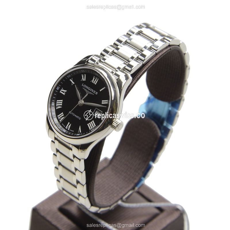 Longines L2.257.4.51.6 Replica - Automatic - Stainless Steel - Black on Silver - View 3