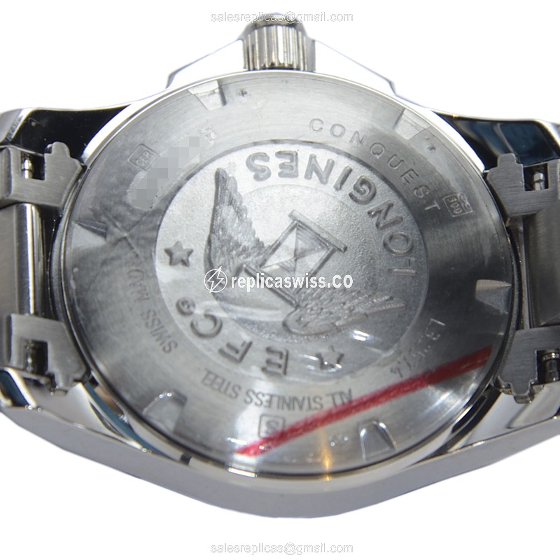 Longines CONQUEST Quartz - Black Dial - Steel Case - Silver Strap - Sapphire Crystal - View 4