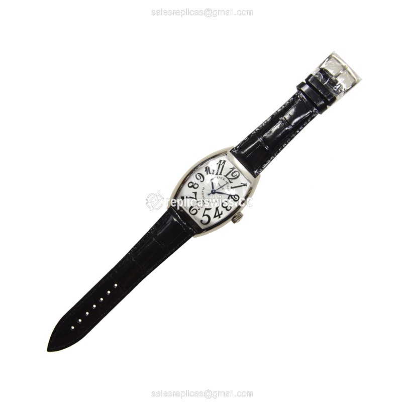 Franck Muller 8880 SC DT Replica - Automatic - White Gold - Silver Dial, Black Alligator Strap - View 2
