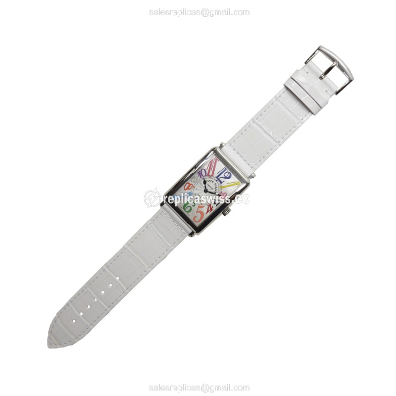 Franck Muller 1002 QZ COL DRM AC LONG ISLAND - Quartz - Silver Dial, Buckle Clasp, Black Alligator Strap - View 2