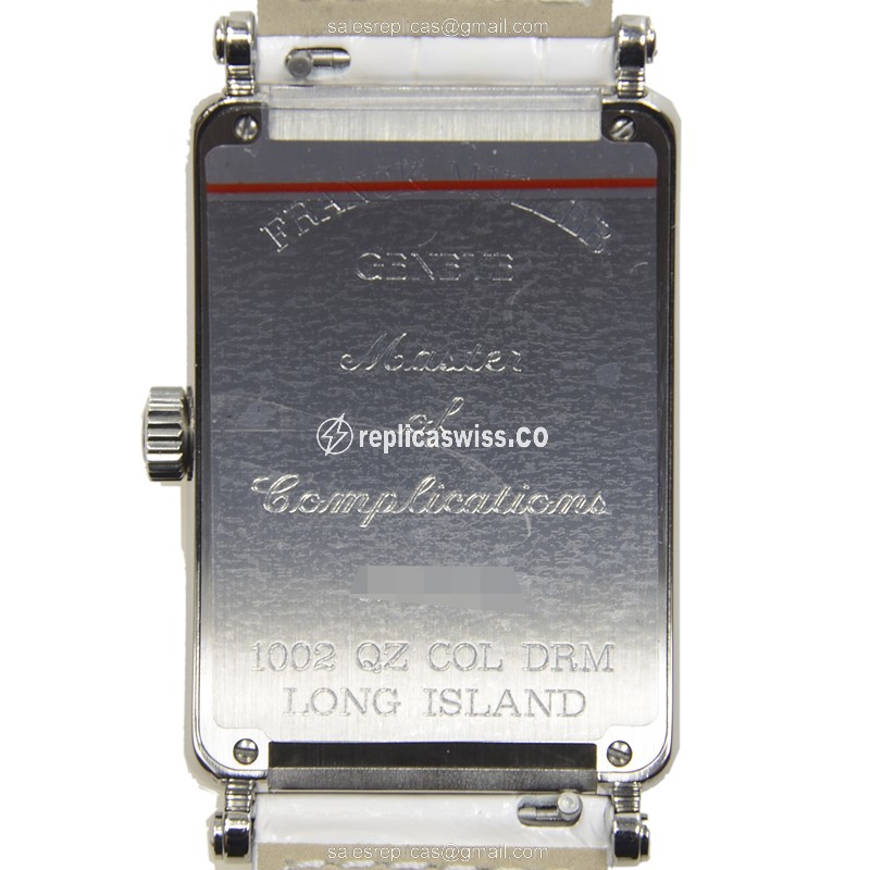Franck Muller 1002 QZ COL DRM AC LONG ISLAND - Quartz - Silver Dial, Buckle Clasp, Black Alligator Strap - View 3