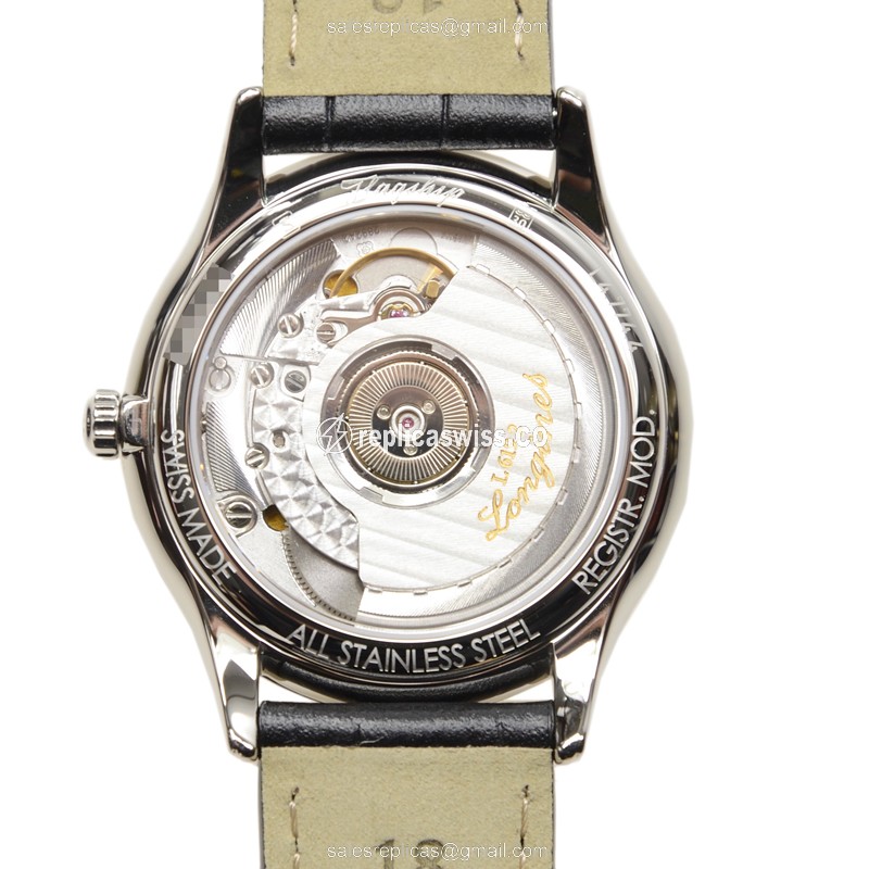 Longines Flagship L4.774.4.72.2 - Automatic Steel - Silver Dial on Black Alligator - View 3