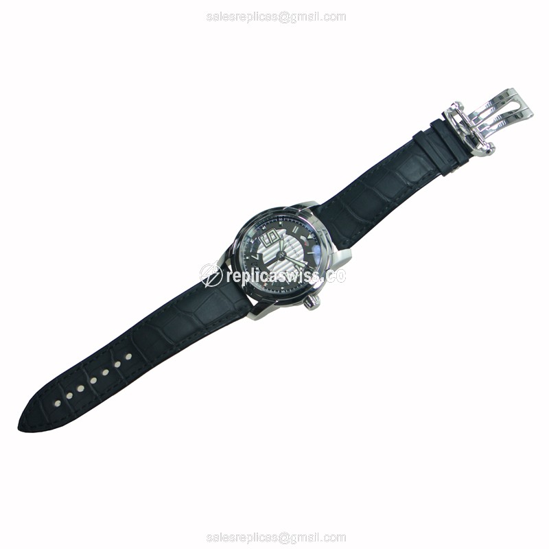 Blancpain L-EVOLUTION Replica - Automatic - Steel Case - Gray Dial - Black Alligator Strap - View 2