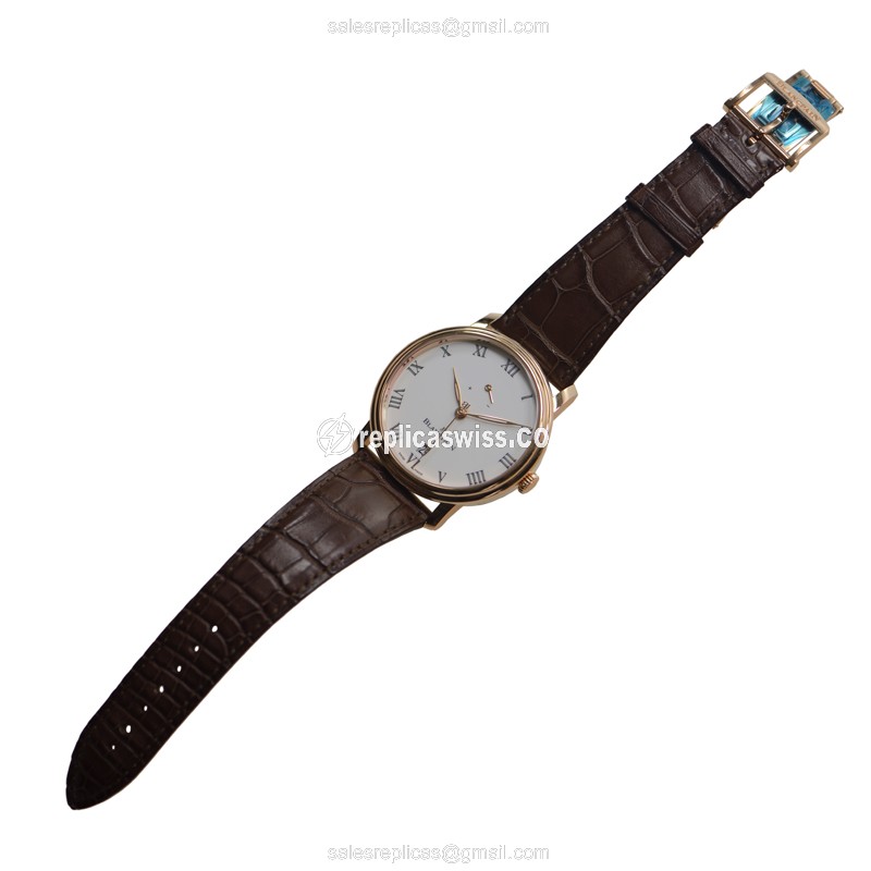Blancpain Villeret 6613-3631-55B - Manual Wind - 18kt Rose Gold - White Dial - Brown Alligator Strap - View 2