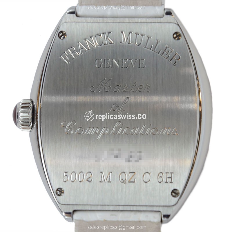 Franck Muller 5002QZ Quartz Silver - Buckle Clasp White Alligator Strap - View 3