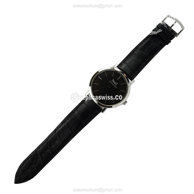 Piaget ALTIPLANO Replica - Automatic 18kt Gold - Black Dial - Buckle Clasp - View 2