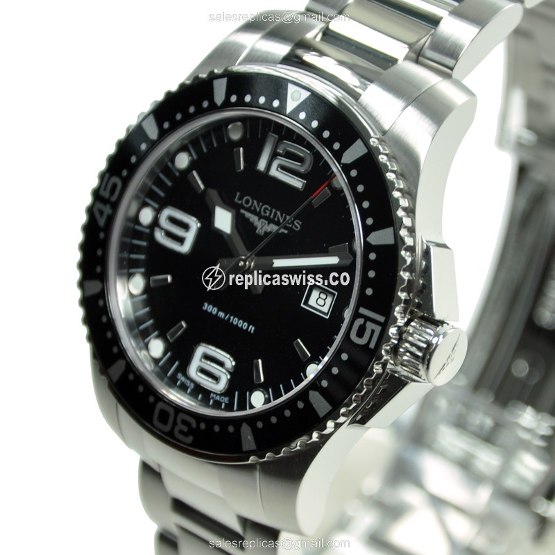 Longines Conquest Replica - Quartz - Steel - Black Dial - View 3