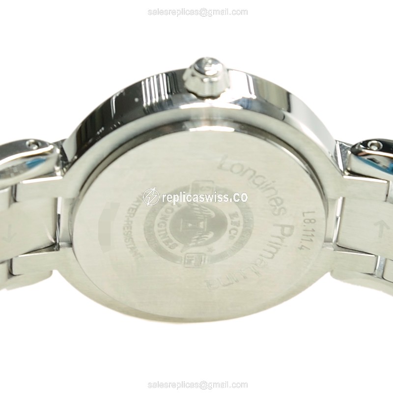 Longines Prima Luna Replica - Automatic - Steel Case, White Dial, Silver Clasp - View 4
