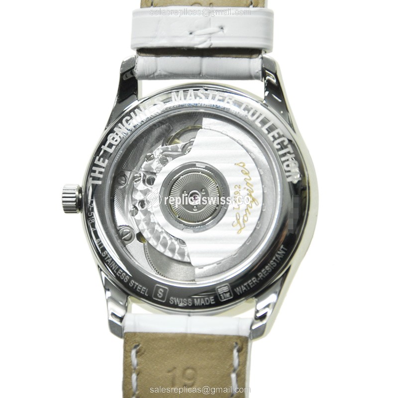 Longines L2.518.4.88.2 Replica - Automatic - Steel Case - White Dial, Alligator Strap - View 3