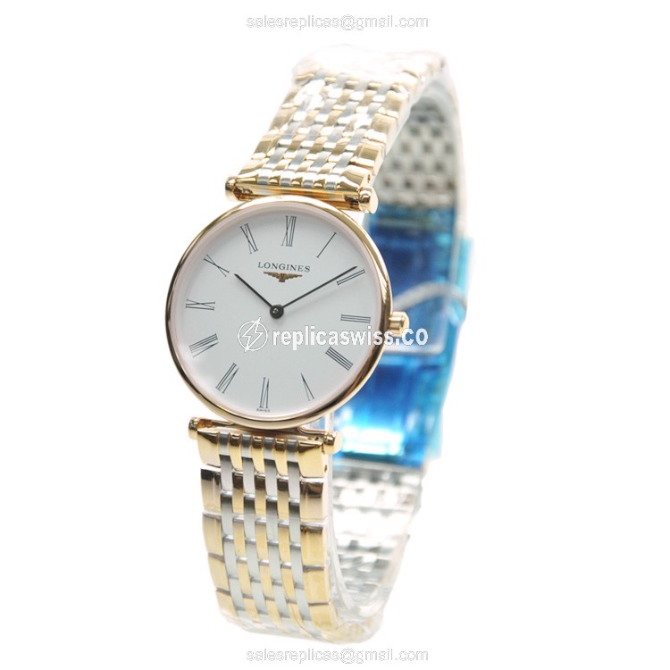 Longines L4.512.1.11.7 Replica - Quartz - Gold PVD Case - Silver Dial - View 3