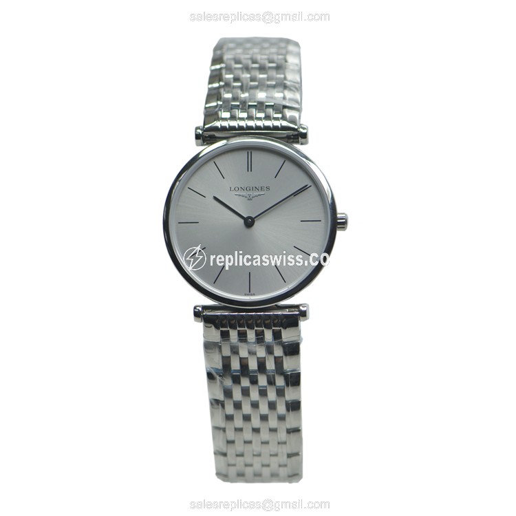 Longines L4.512.4.72.6 Replica - Quartz - Stainless Steel Case - Silver Dial - View 2