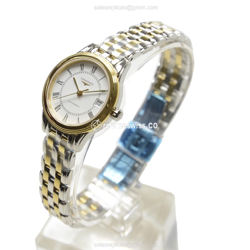 Longines L4.274.3.21.7 Flagship - Automatic PVD Gold - White Dial - View 3