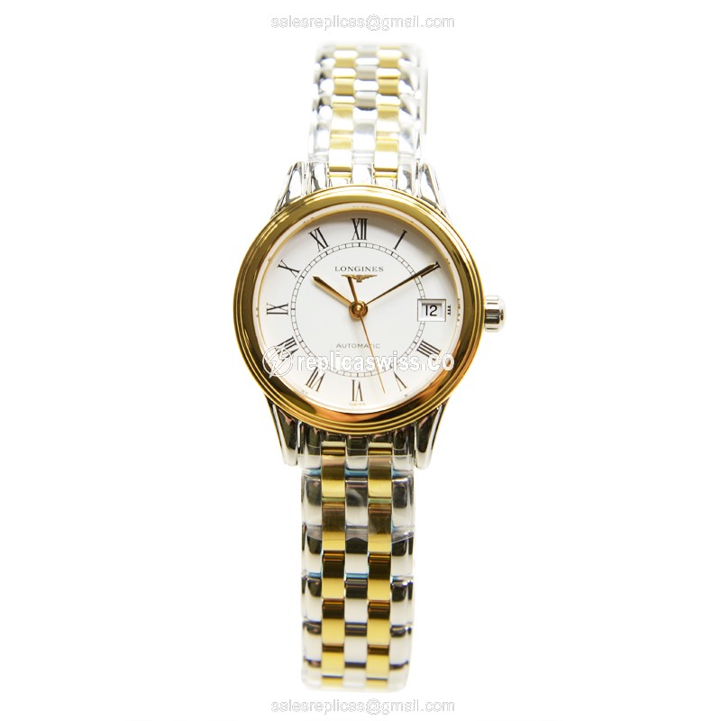 Longines L4.274.3.21.7 Flagship - Automatic PVD Gold - White Dial - View 2