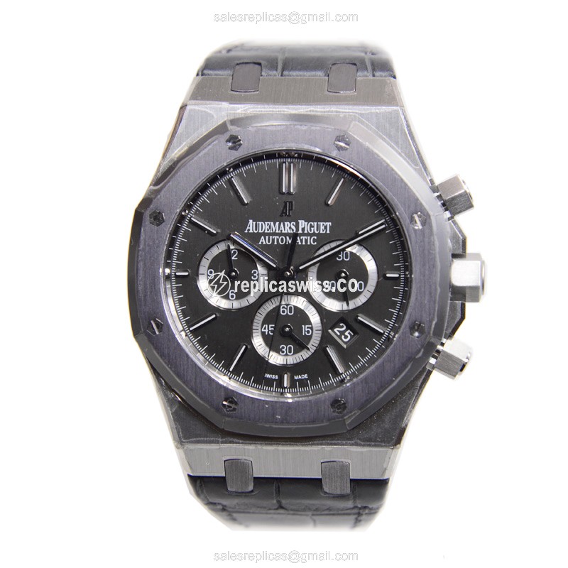 AP Royal Oak Replica - Automatic - Steel Case - Dark Grey - Black Alligator Strap - View 2