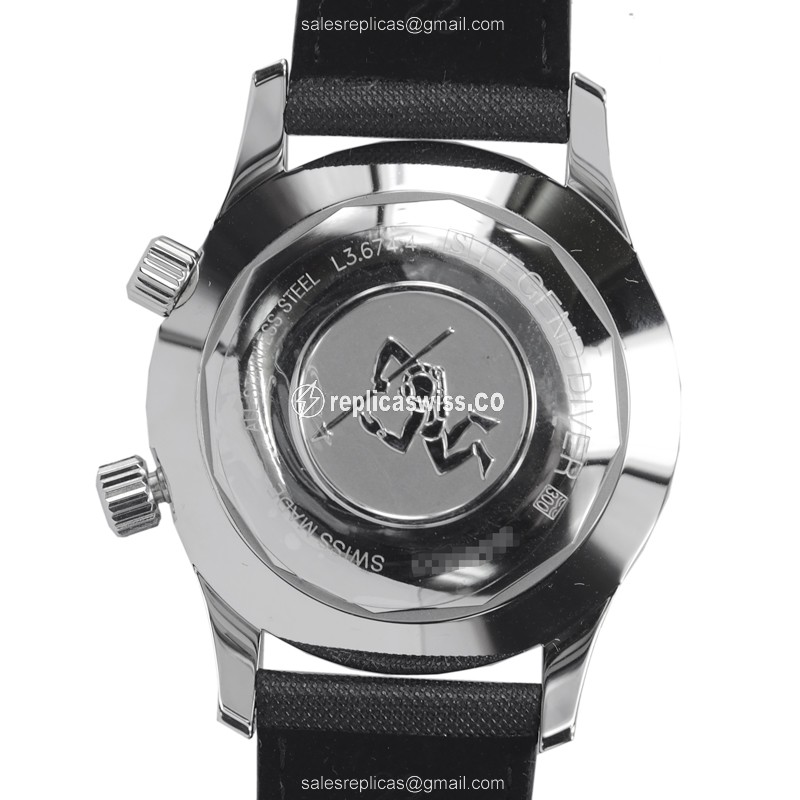 Longines Heritage Replica - Automatic - Steel Case - Black Dial, Fabric Strap - View 3