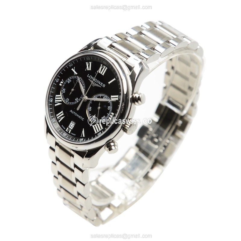 Longines L2.629.4.51.6 Replica - Automatic - Steel - Black Dial, Silver Clasp - View 3