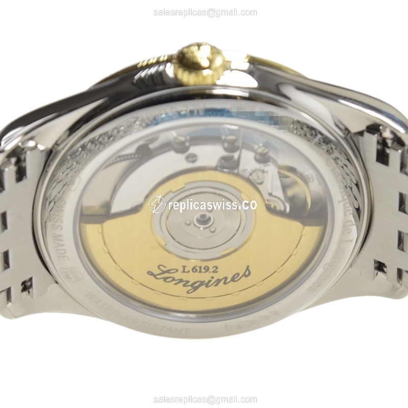 Longines Elegant Series Replica - Automatic - PVD Gold - White Dial - Silver Steel Strap - View 4