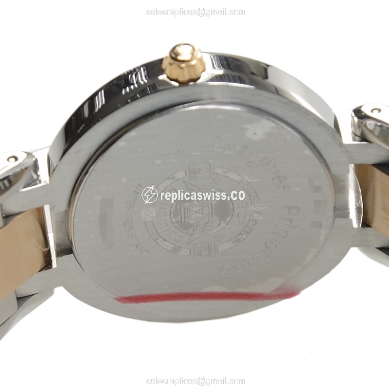 Longines Prima Luna Replica - Quartz - 18kt Rose Gold - Silver Dial - Steel Strap - View 4