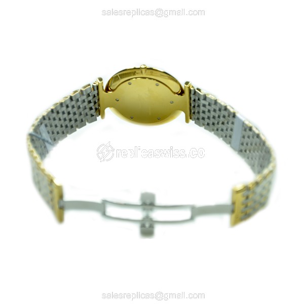 Longines LA GRANDE Replica - Automatic PVD Gold - White Dial | Silver Clasp on Steel Strap - View 4