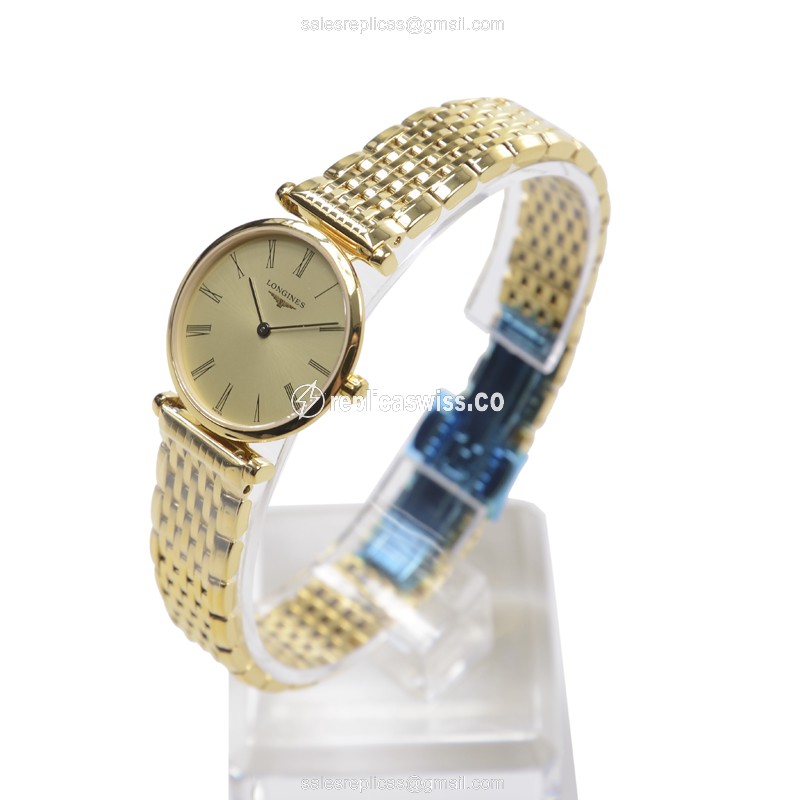Longines L4.209.2.31.8 Replica - Quartz - PVD Gold Case - Gold Dial - View 2