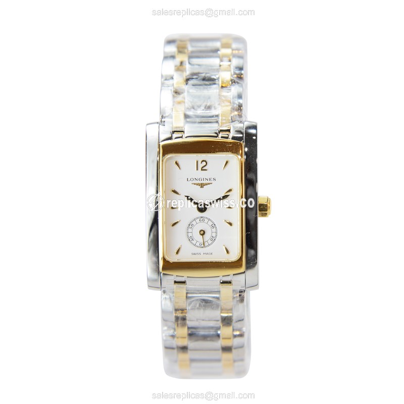 Longines L5.155.5.28.7 Replica - Quartz - Stainless Steel Case - White Dial, Silver Clasp & Strap - View 2