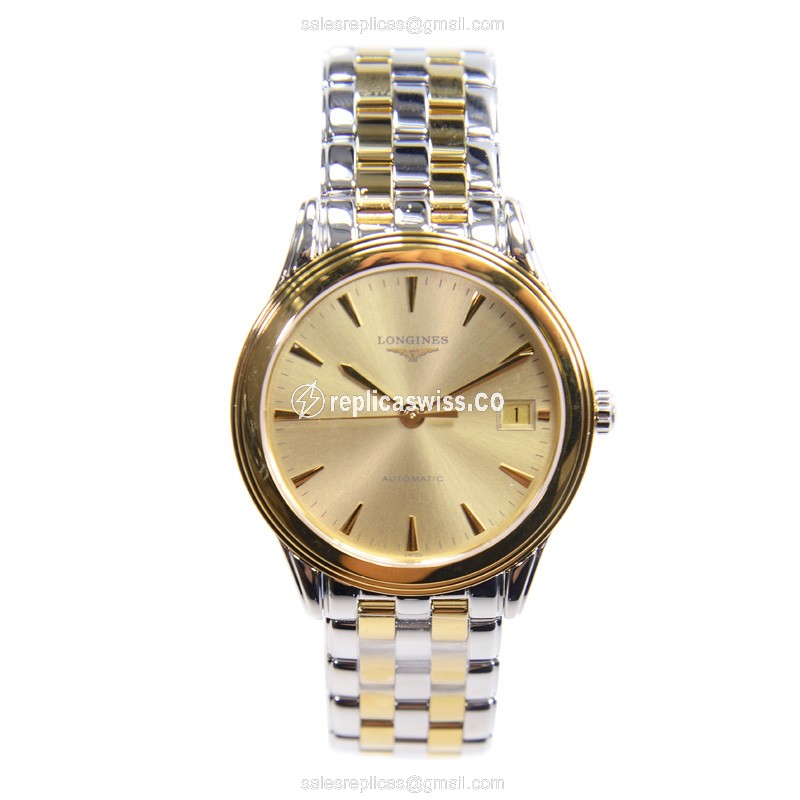 Longines L4.774.3.32.7 Replica - Automatic - PVD Gold - Gold Dial on Gold Strap - View 2