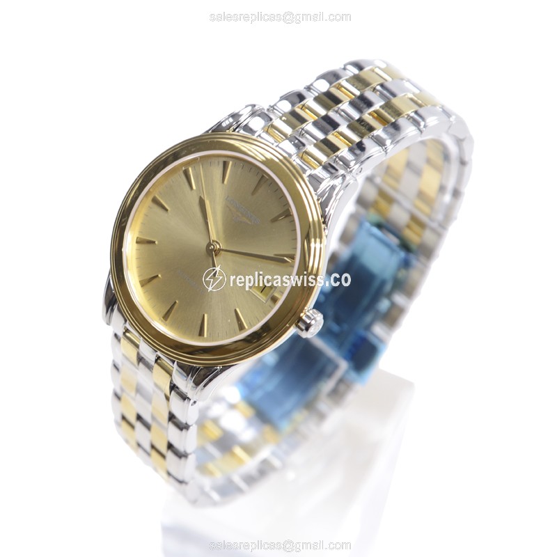Longines L4.774.3.32.7 Replica - Automatic - PVD Gold - Gold Dial on Gold Strap - View 3