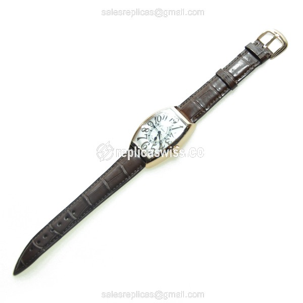 Franck Muller 5850 SC REL - Automatic - 18kt Rose Gold - Silver Dial - Brown Alligator Strap - Buckle Clasp - View 3