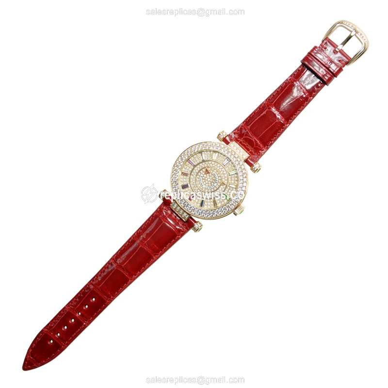 Franck Muller DM42COLDRMD2RCD5N Automatic - Rose Gold & Diamonds - Silver Dial - Buckle Clasp - View 2