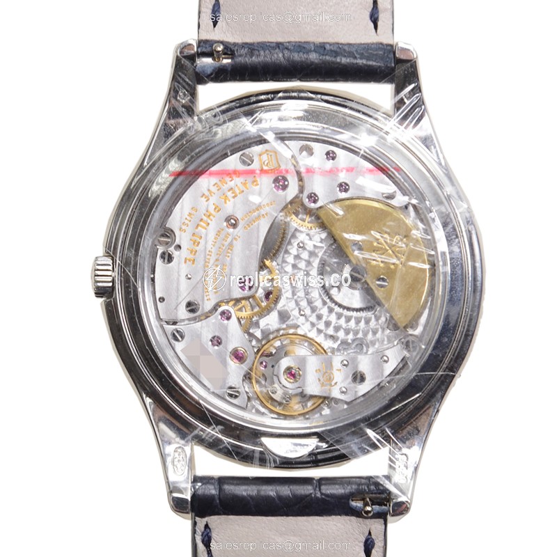 Patek Philippe 5140P-001 Replica - Automatic - Platinum - Blue Dial - Alligator Blue Strap - View 3