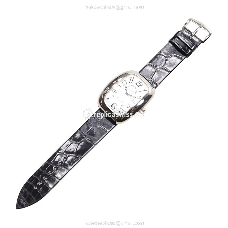 Franck Muller 3002 M QZ V GALET Quartz - 18kt White Gold Case, Silver Dial - View 2