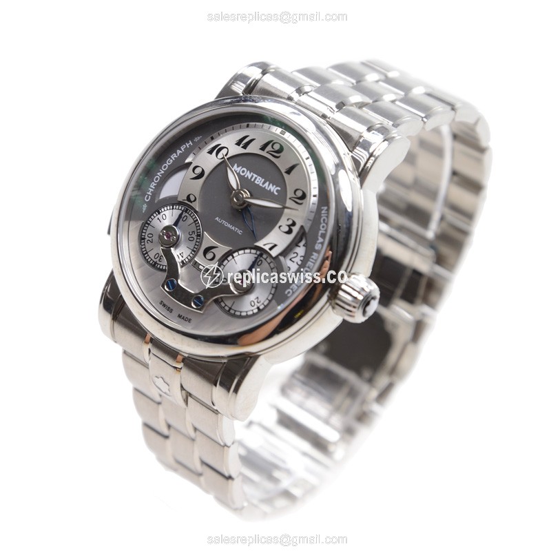 Mont Blanc Nicolas Rieussec Replica - Automatic - Grey Dial - Steel Case & Strap - View 3