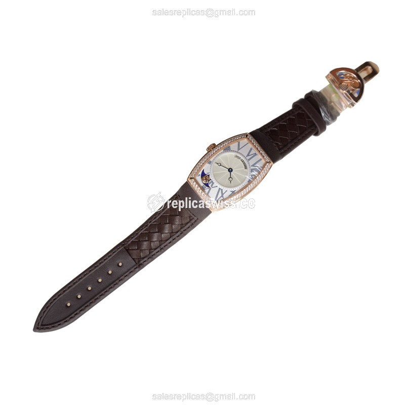 Breguet 8861BR/11/386/D000 PATRIMONY TRAD. - Auto 18kt Rose Gold - White Dial - Brown Leather Strap - View 2