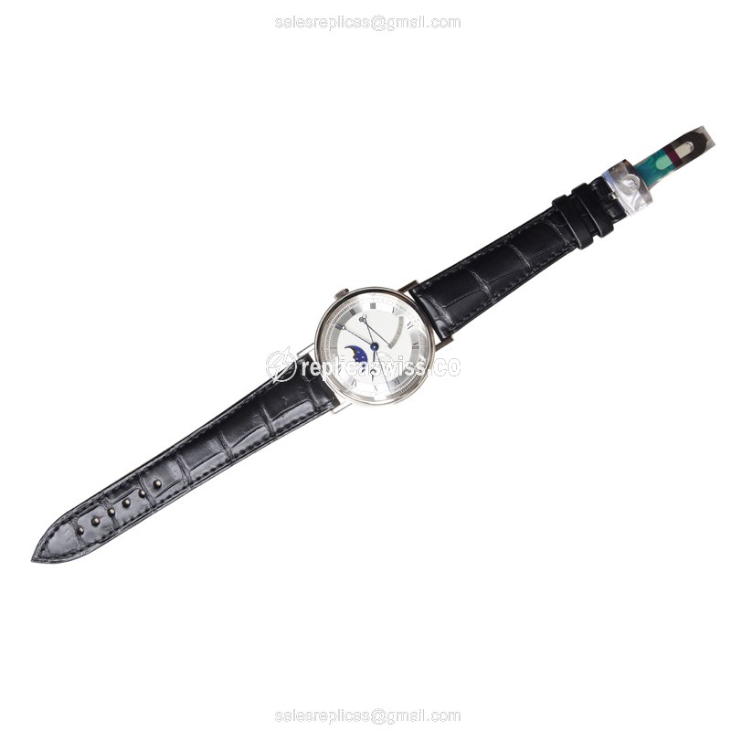Breguet 7787BB/12/9V6 Classic Auto 18kt White Gold - Silver Dial - Black Alligator Strap - View 2