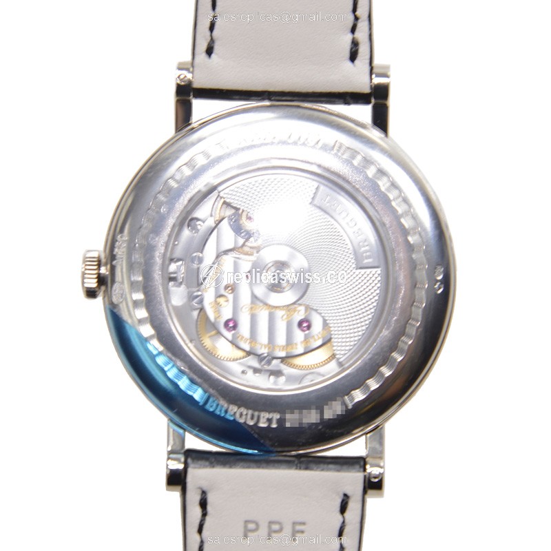 Breguet 7787BB/12/9V6 Classic Auto 18kt White Gold - Silver Dial - Black Alligator Strap - View 3