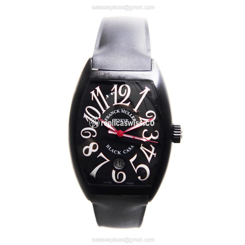 Franck Muller 7880 C DT NR RED CASA CINTREE CURVEX Automatic Titanium - Black Dial, Rubber Strap - View 2