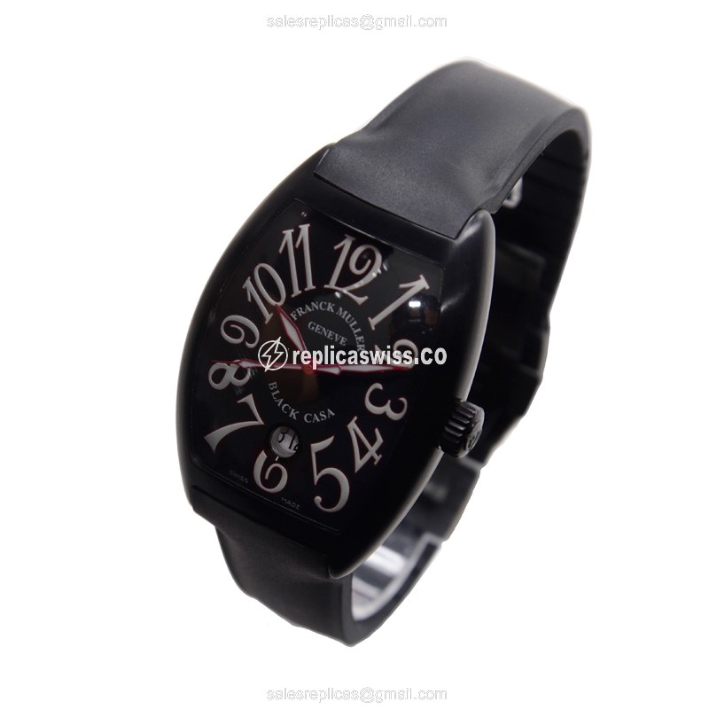 Franck Muller 7880 C DT NR RED CASA CINTREE CURVEX Automatic Titanium - Black Dial, Rubber Strap - View 3
