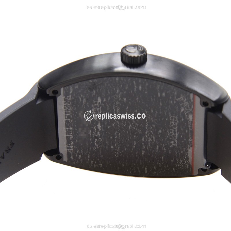 Franck Muller 7880 C DT NR RED CASA CINTREE CURVEX Automatic Titanium - Black Dial, Rubber Strap - View 4