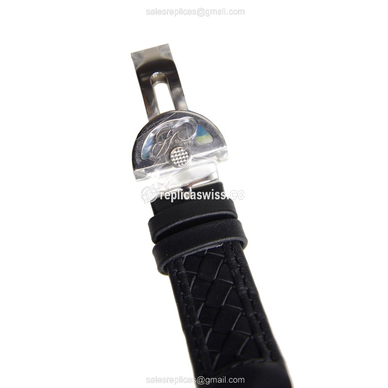 Automatic Breguet 8860BB/11/386 Rep - White Gold - Silver Dial - Black Leather Strap - View 3