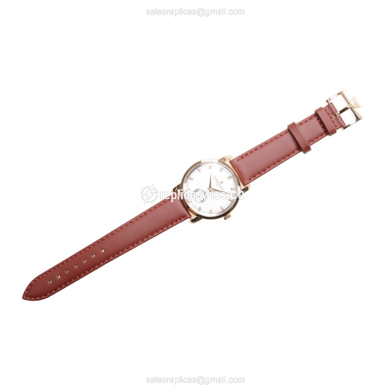 Vacheron Constantin Patrimony Traditionnelle Manual Wind 18kt Rose Gold - White Dial, Buckle Clasp, Brown Leather Strap - View 2