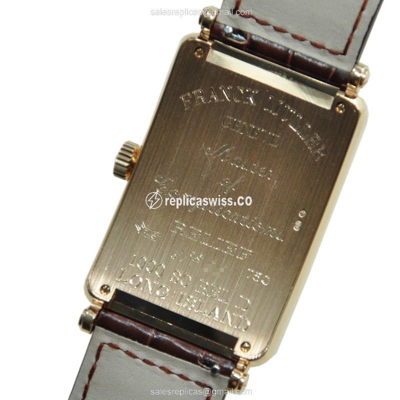 Franck Muller 1000SCD5N Replica - Automatic - 18kt Rose Gold Case - Diamond Dial - Brown Alligator Strap - View 3