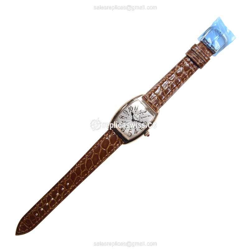 Franck Muller 1752 QZ REL 5N - Quartz - 18kt Rose Gold Case - White Dial, Buckle Clasp - View 2