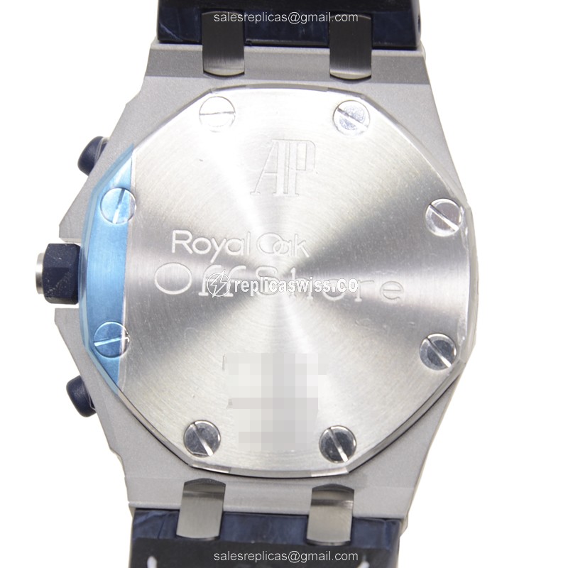 AP Royal Oak Offshore Replica - Automatic - Steel Case - White Dial - Blue Alligator Strap - View 3