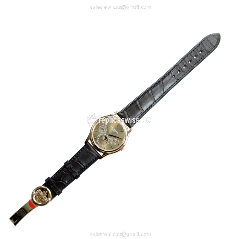 Patek Philippe 5140R-001 Replica - Automatic - 18kt Rose Gold - Brown Dial - Alligator Brown Strap - View 2