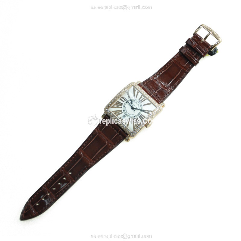 Franck Muller 6000 H SC DT REL R D Master Square - Auto - 18kt Rose Gold - Diamonds - Silver Dial - View 2