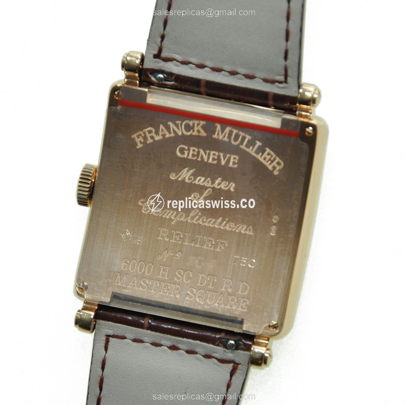 Franck Muller 6000 H SC DT REL R D Master Square - Auto - 18kt Rose Gold - Diamonds - Silver Dial - View 3