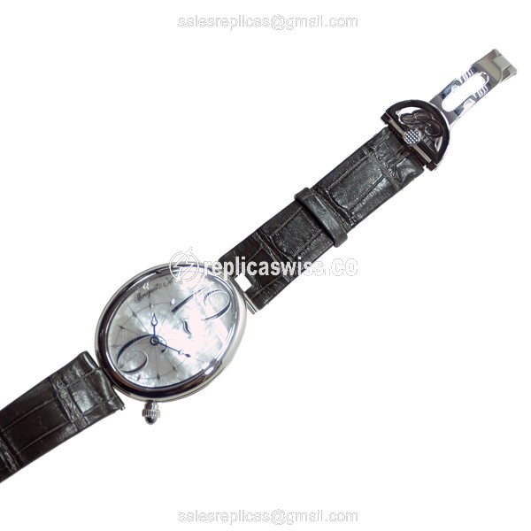 Breguet REINE DE NAPLES Replica - Automatic - Stainless Steel - White Dial - Black Alligator Strap - View 2