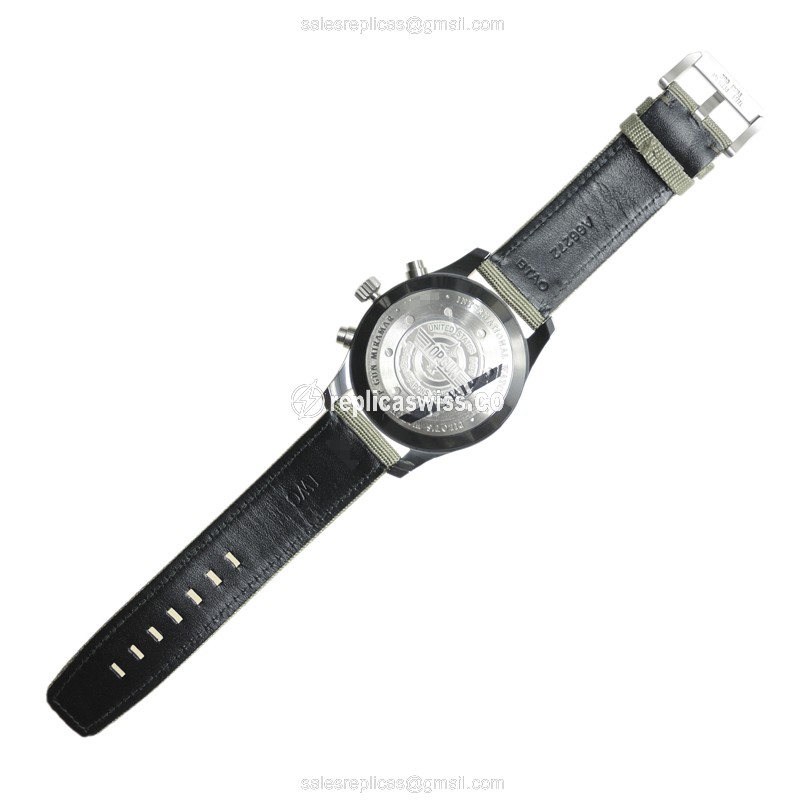 Rolex IW388002 PILOTS Replica - Automatic - Grey Ceramic - Green Fabric - Buckle - View 4